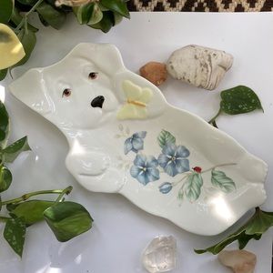 Lenox Butterfly Meadow Puppy Spoon Rest. Beautiful condition.